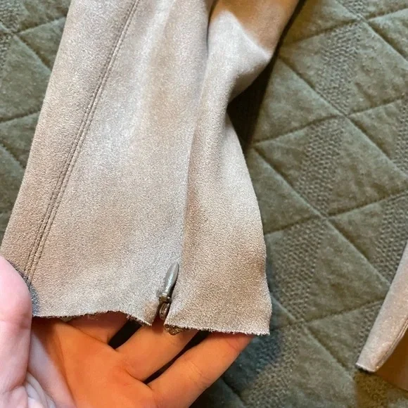 Zara Taupe Suede-Look Ankle Skinny Pants - Picture 7 of 15